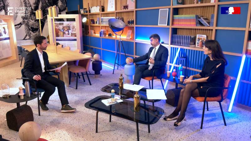 Production d'un plateau TV pour un événement digital : Expertise France - Mars 2023